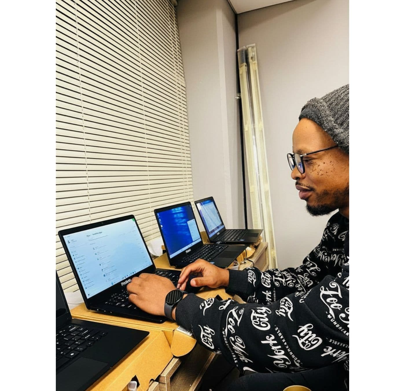 Laptop setup used for practical website and system work